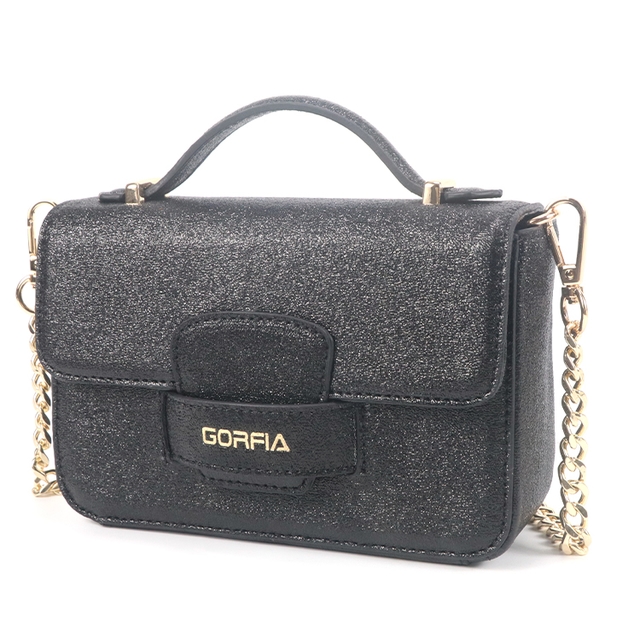 GORFIA Black leather handbag